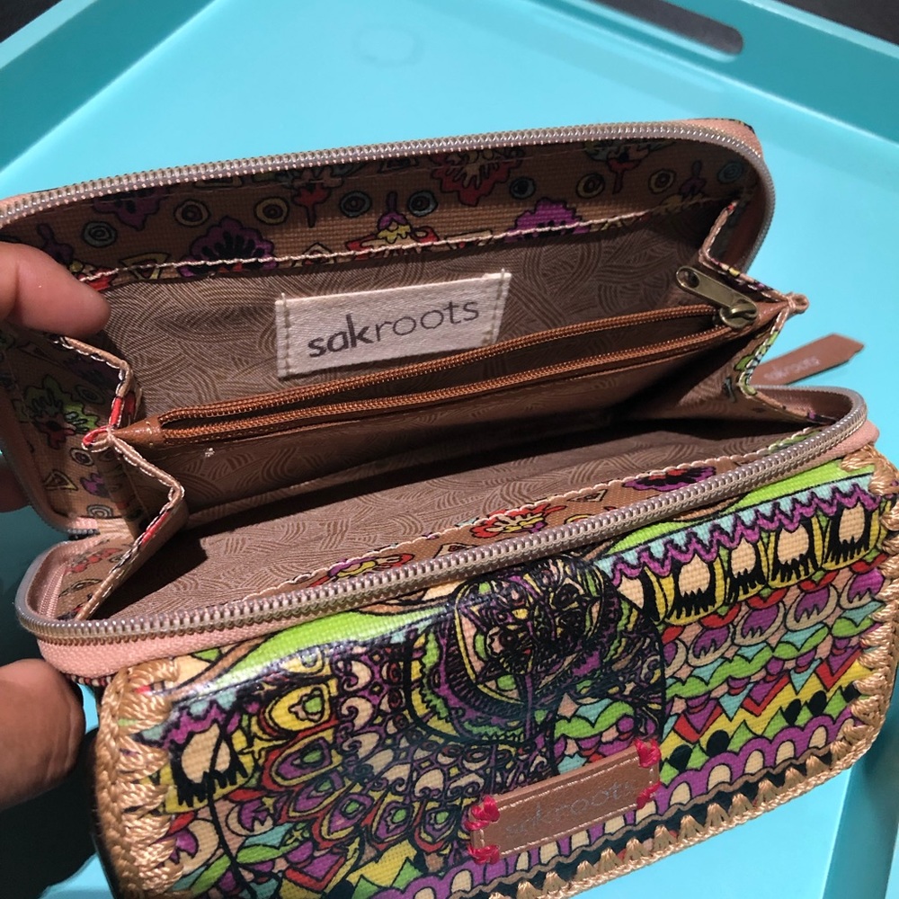 Sakroots Trifold Floral Print Wallet Clutch